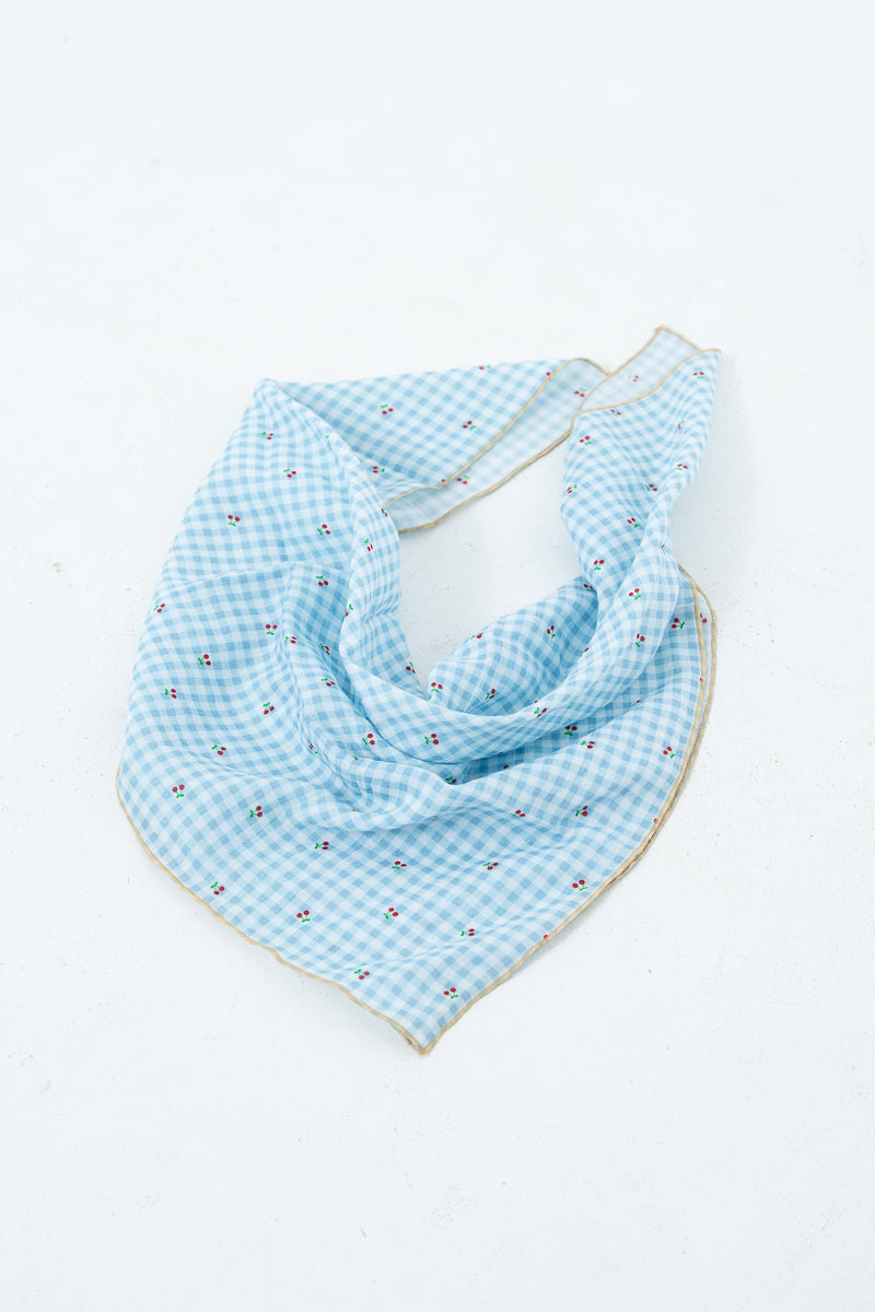 Cherry Checkered Bag Scarf