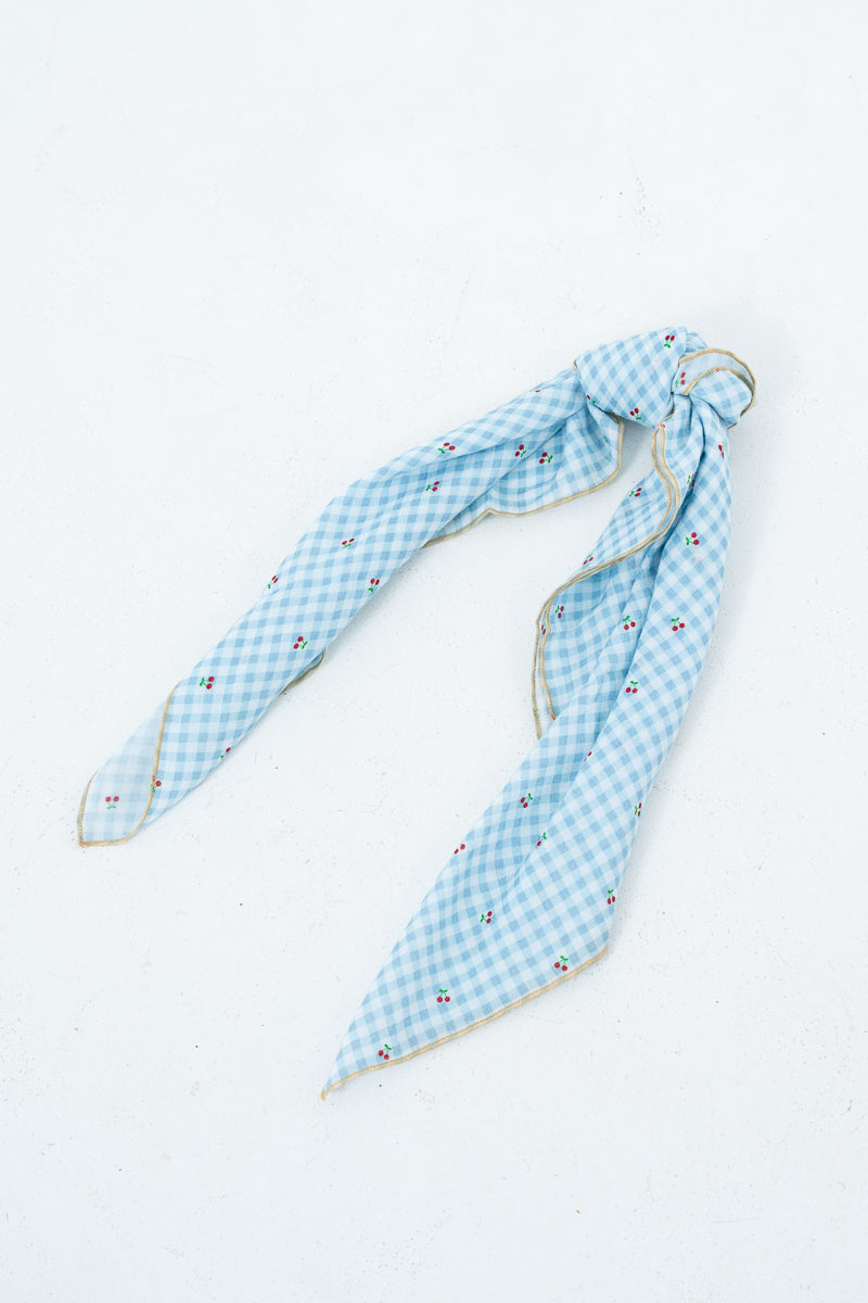 Cherry Checkered Bag Scarf