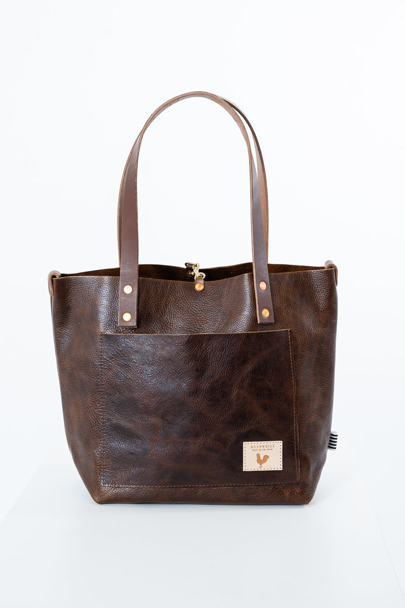 Mocha Tuscan Leather Signature Tote | Brown Leather Tote Bag