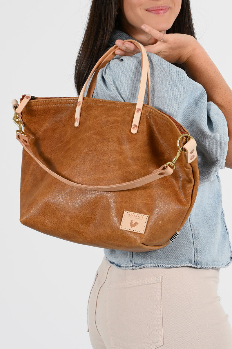 Camel Leather Slouch Hobo