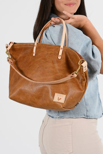 Camel Leather Slouch Hobo