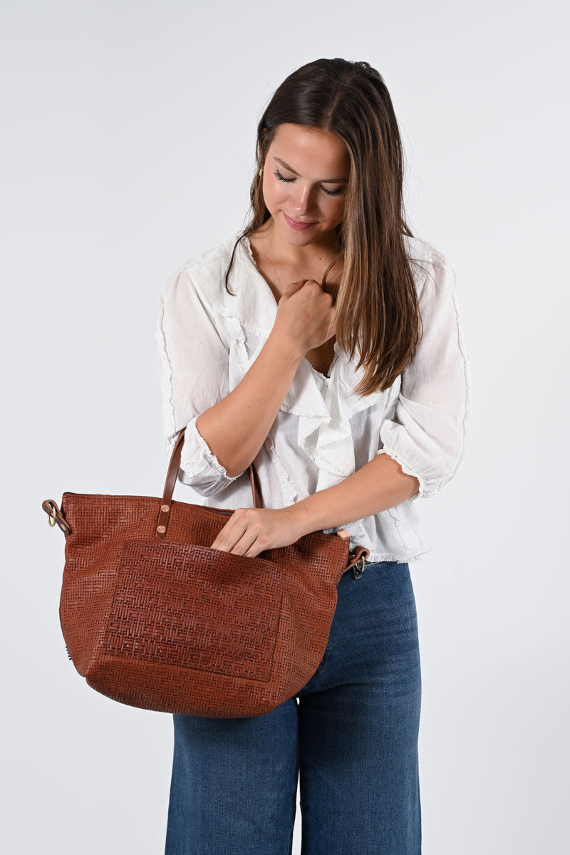Sorrel Brown Woven Leather Slouch Hobo | Brown Hobo Bag