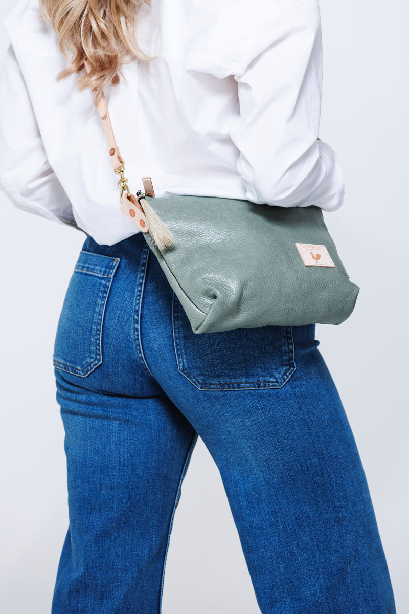 Seafoam Leather Sling Bag | Meanwhile Back on the Farm