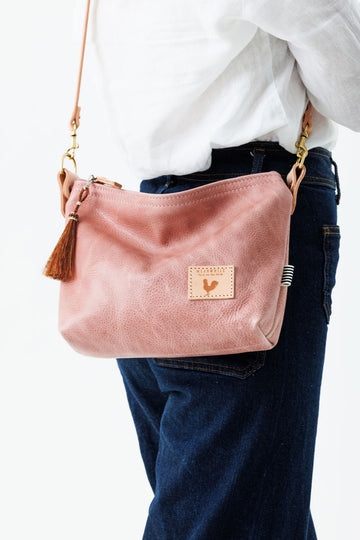 Rose Leather Sling Bag