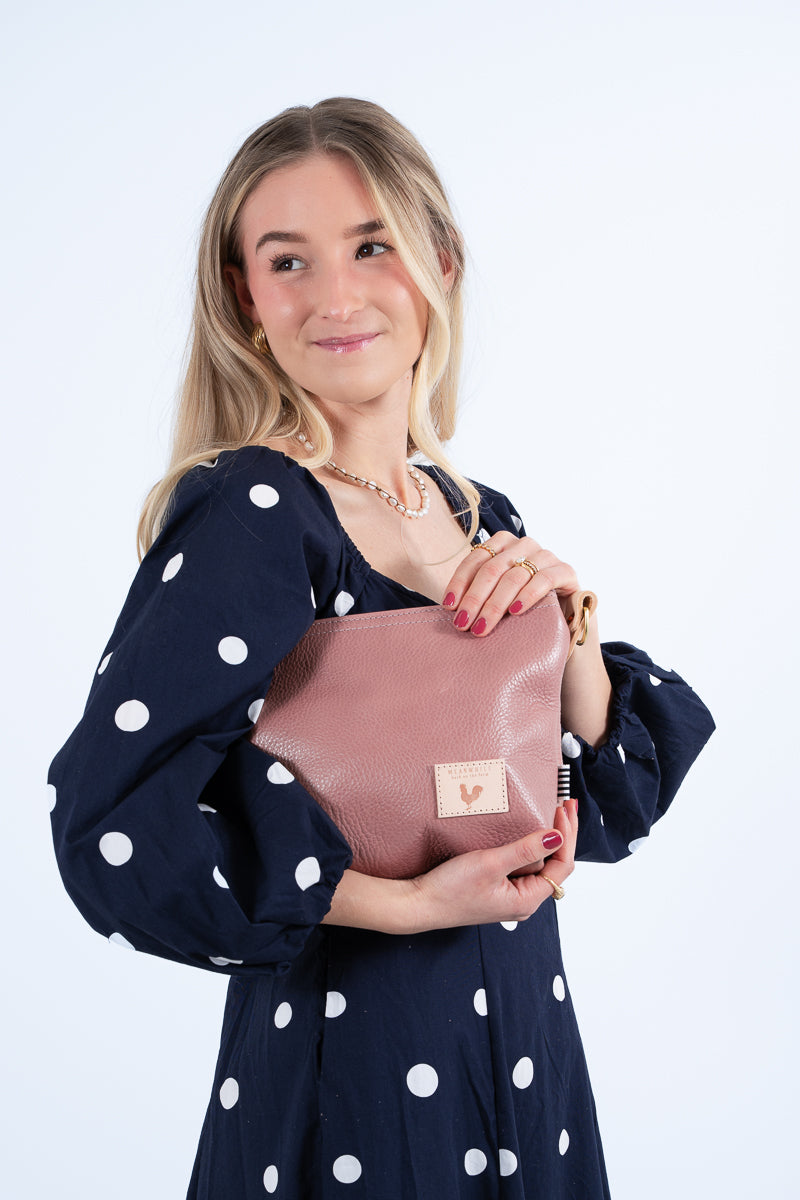 USA Made Rose Pink Leather Bag