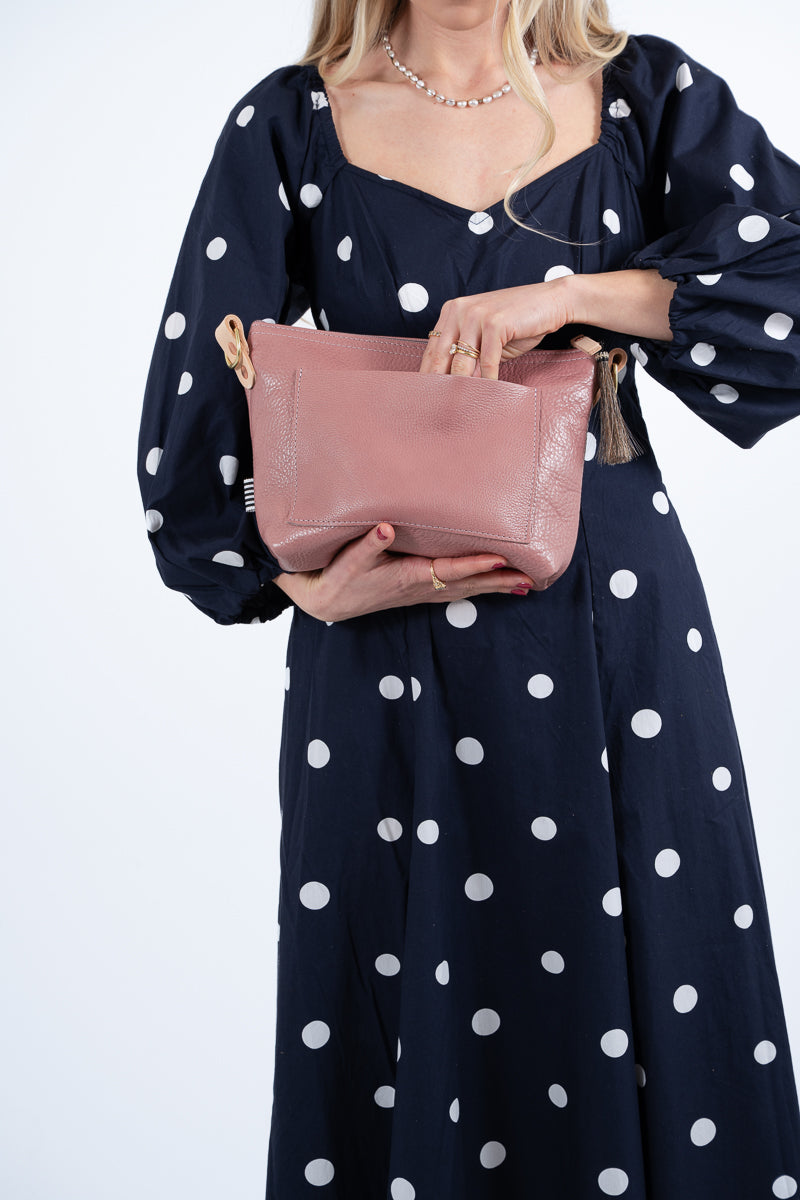 USA Made Rose Pink Leather Bag