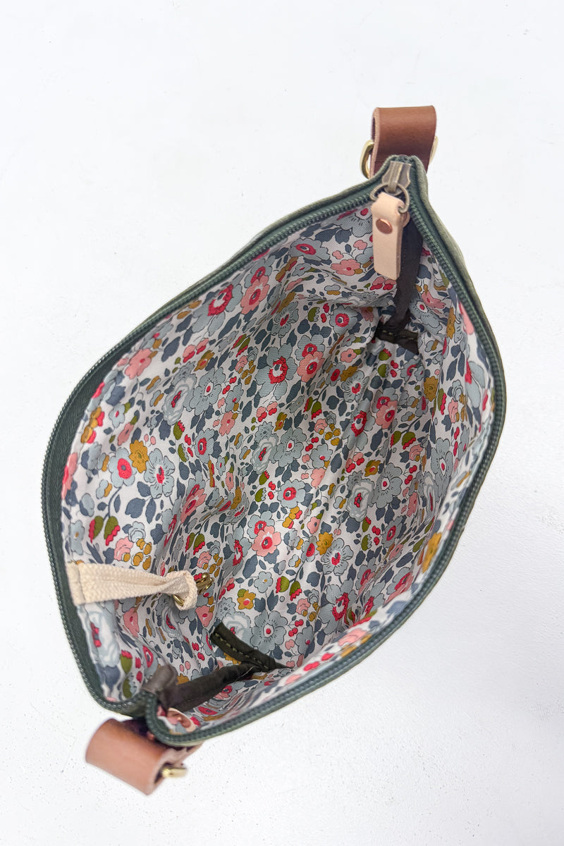 Olive Waxed Canvas Sling Bag | Olive Canvas Purse