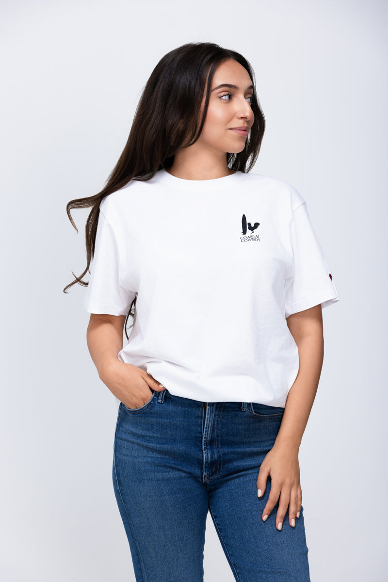 Respect the Locals White Short Sleeve Unisex Tee | White Farm Shirt