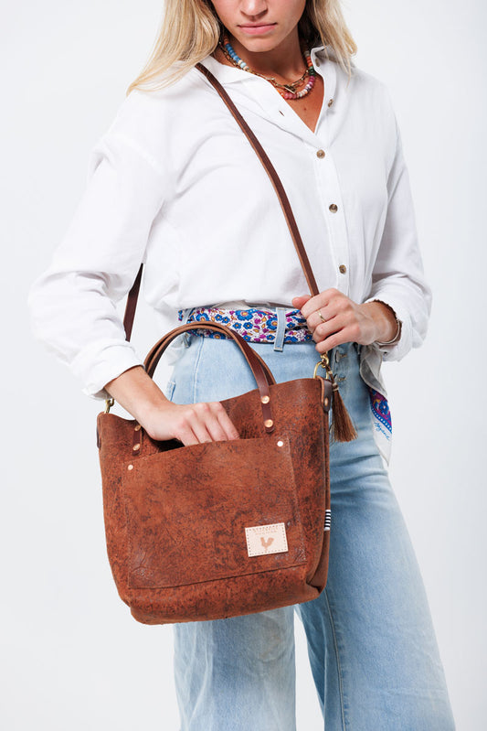 Birch Rust Leather Small Tote