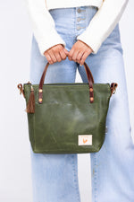 Hunter Green Leather Small Tote
