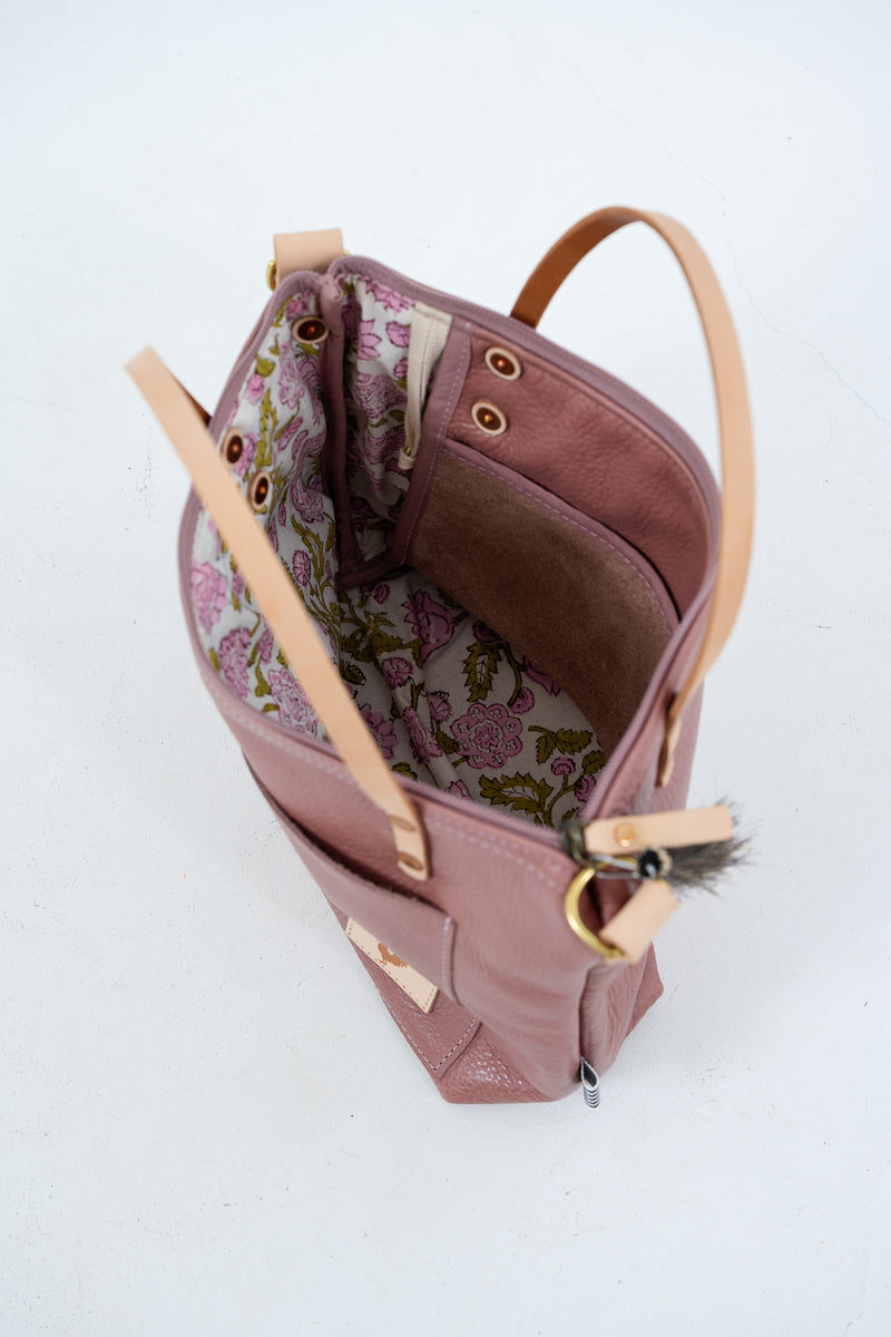 Handmade Rose Pink Leather Purse