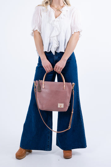 Handmade Rose Pink Leather Purse