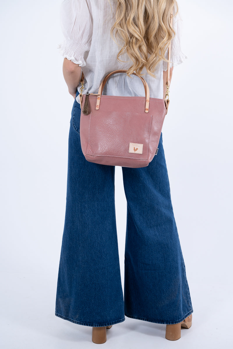 Handmade Rose Pink Leather Purse