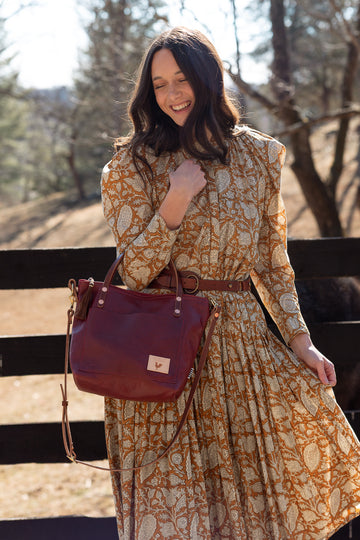 Ruby Leather Small Tote