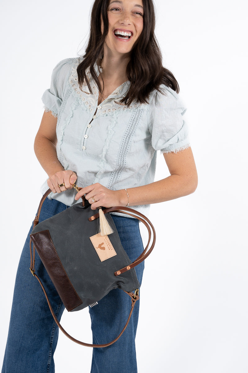 Slate Blue Waxed Canvas Small Tote | Meanwhile Back on the Farm