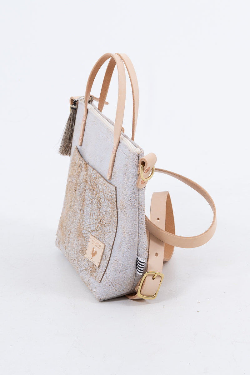 Birch White Leather Tote Backpack | Birch White Small Tote Backpack