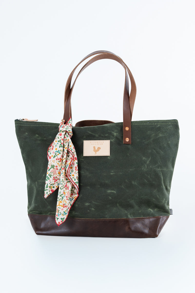 Olive Waxed Canvas Adventure Tote