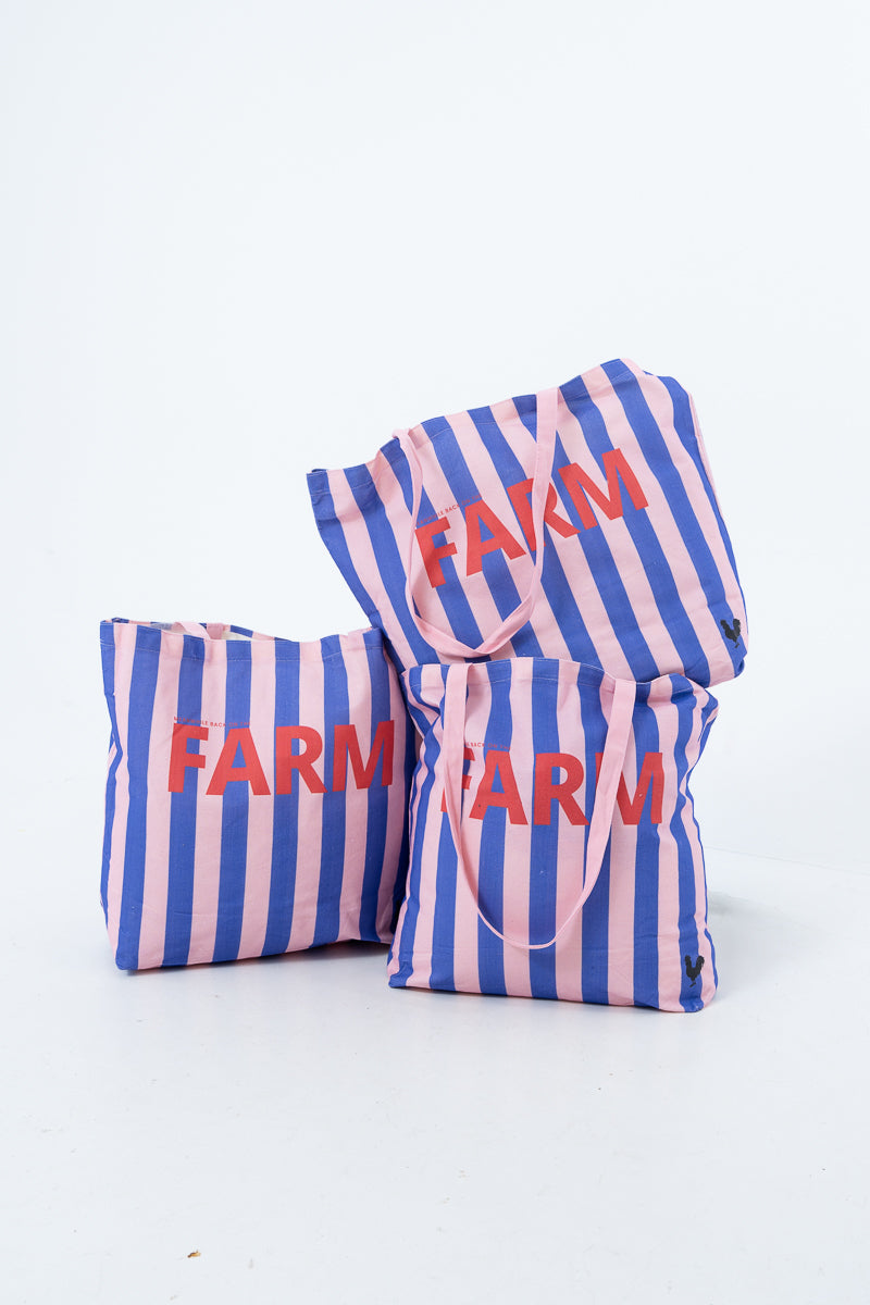 Pink Striped FARM Tote