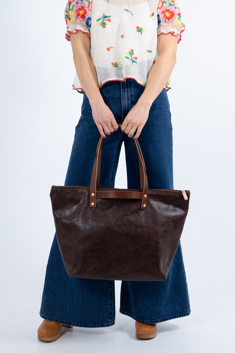 Mocha Tuscan Leather Travel Tote