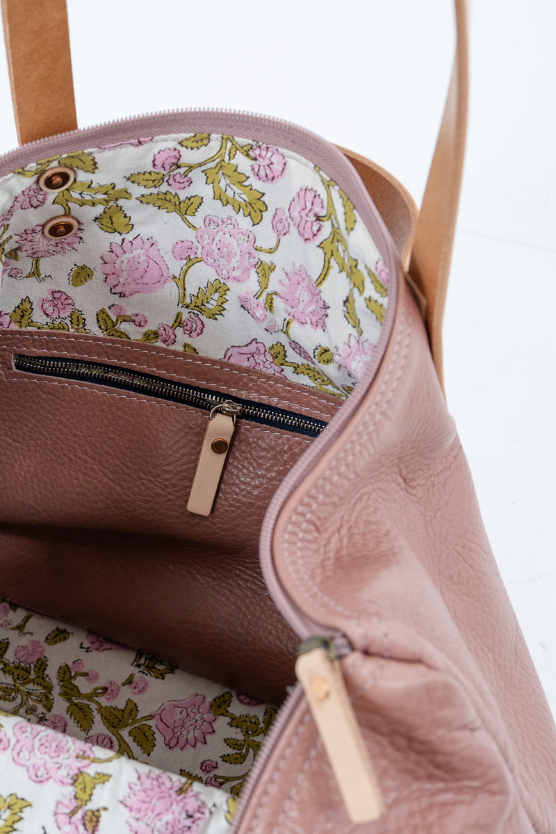 USA Made Rose Pink Leather Handbag