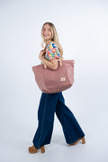 USA Made Rose Pink Leather Tote bag