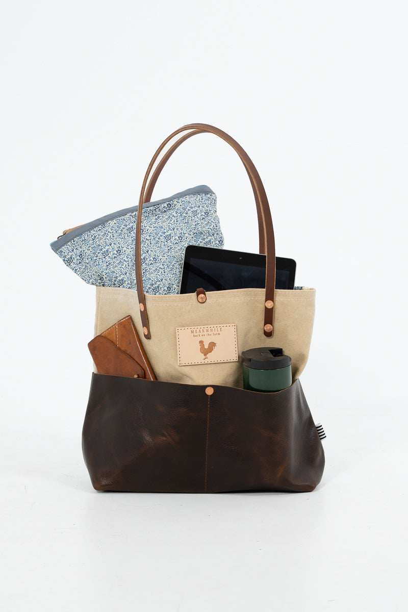 Natural Waxed Canvas Utility Tote