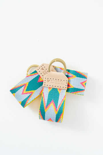 Neon Chevron Webbing Key Fob
