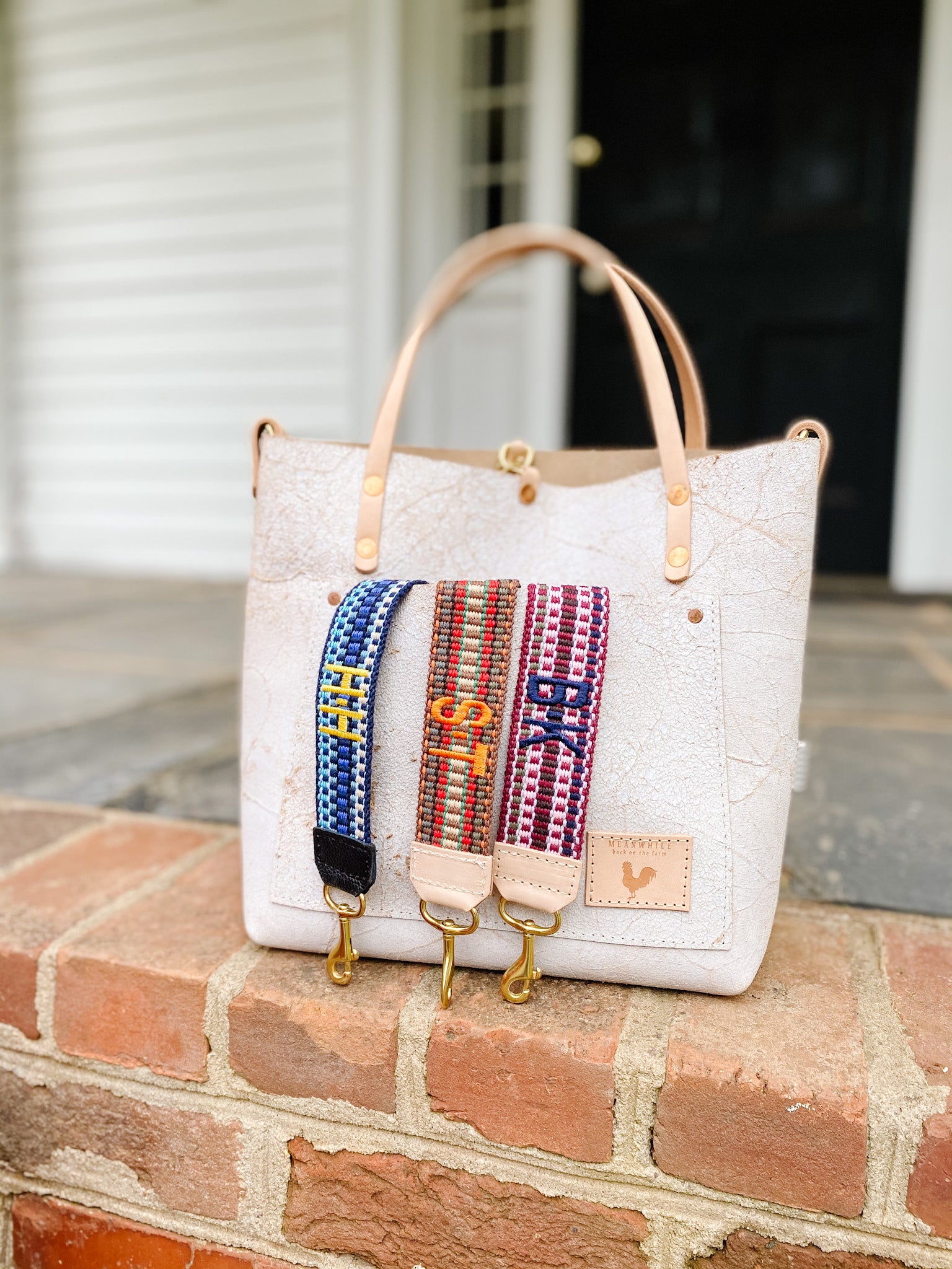Blue Aztec Italian Webbing Crossbody Strap | Purse Straps