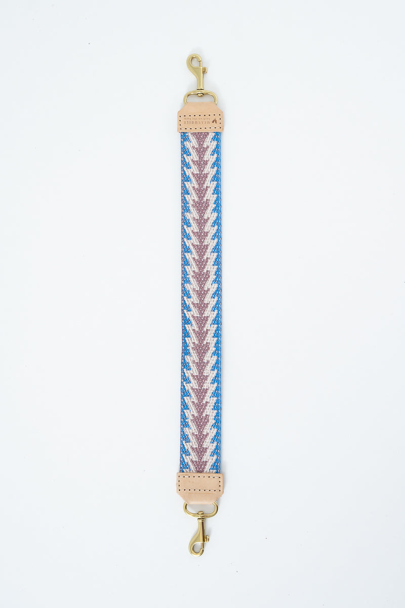Woven webbing bag strap with colorful pattern