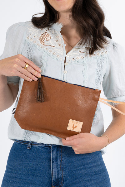 Saddle Leather Wristlet |Brown Leather Purse| Meanwhile Back on