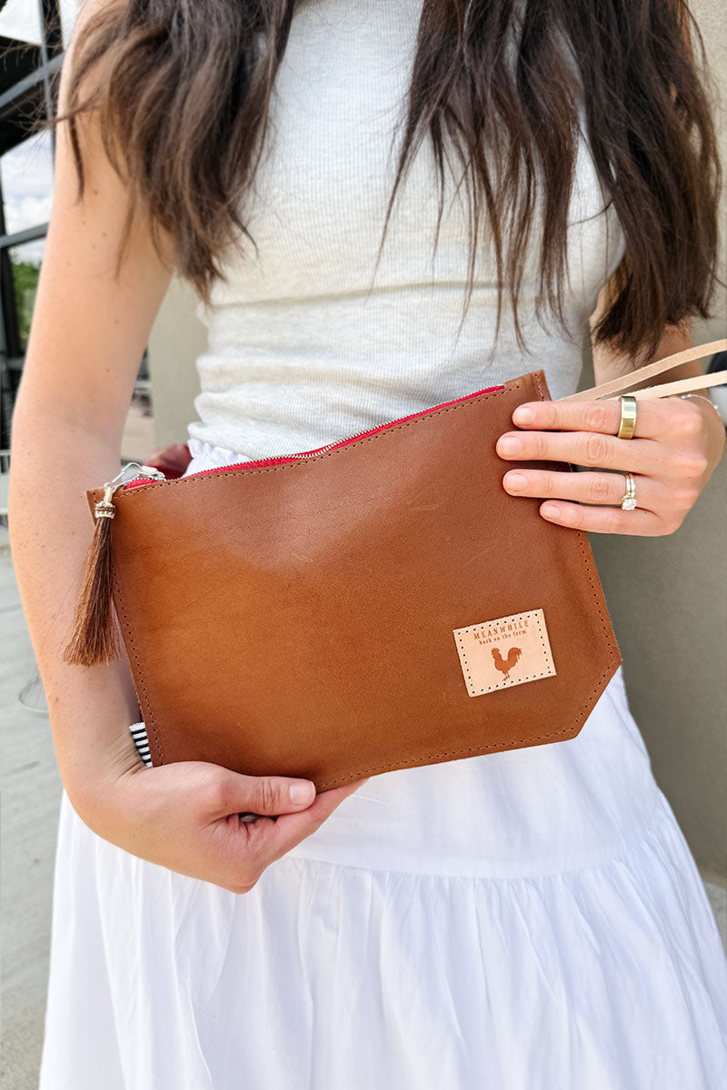 Saddle Leather Wristlet |Brown Leather Purse| Meanwhile Back on