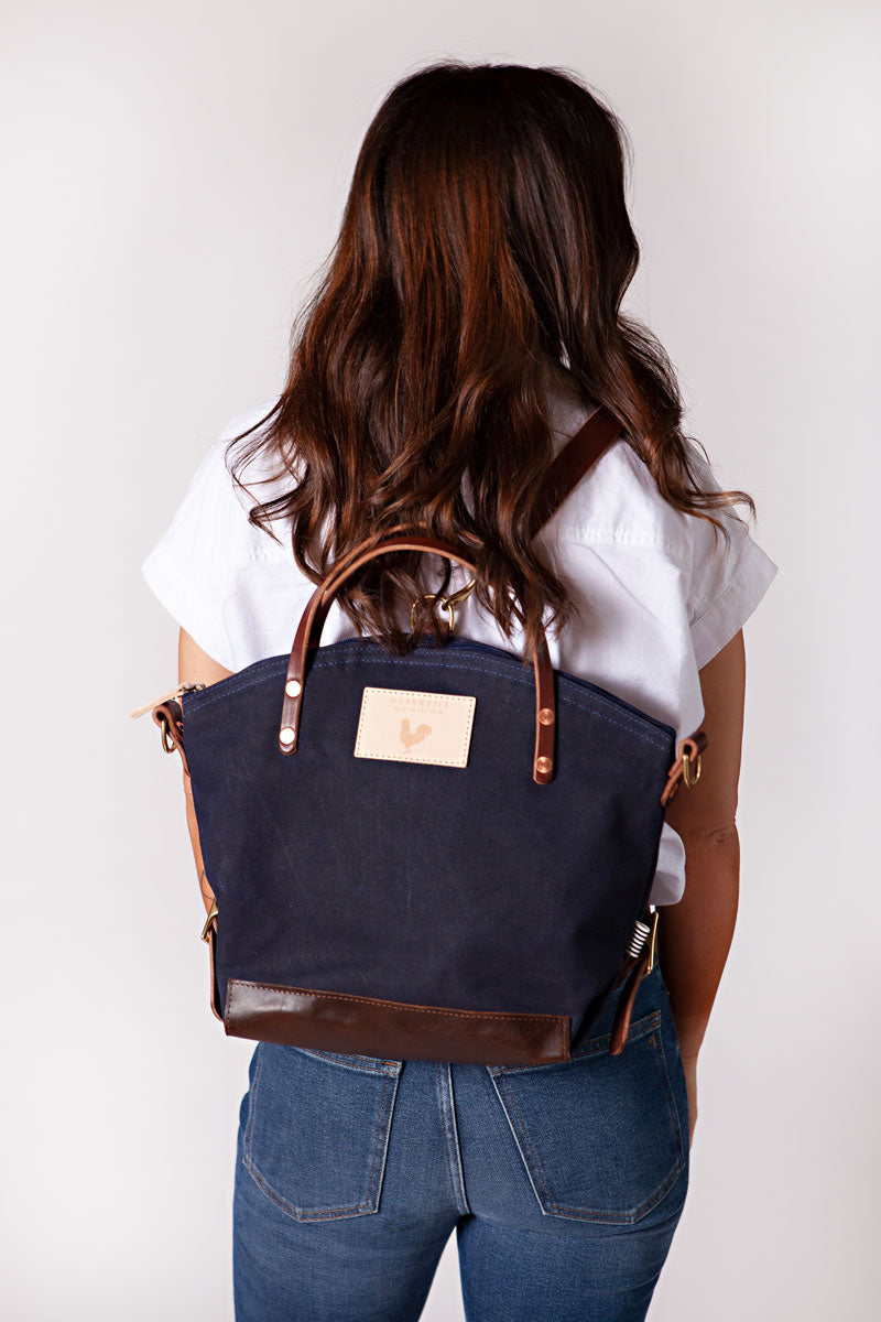 Convertible Backpack  Leather and Waxed Canvas – Haute JS Design