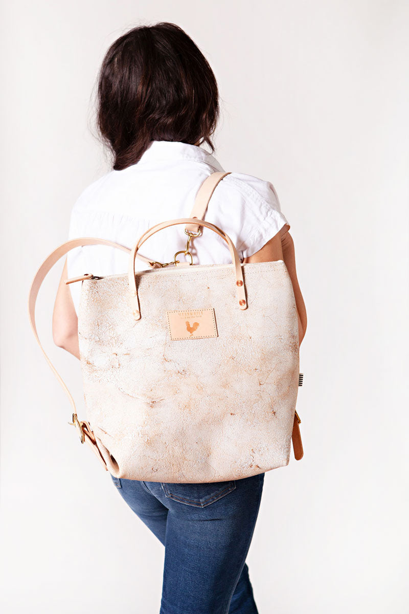 Birch White Leather Backpack
