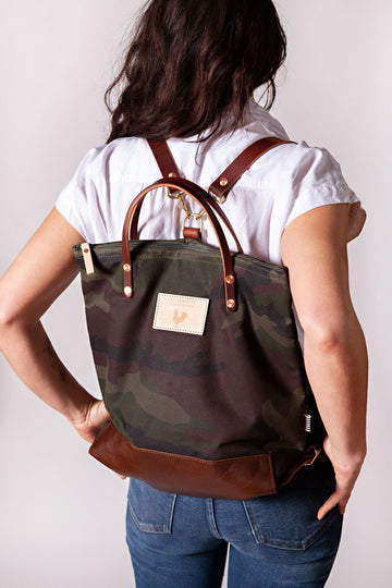 Camouflage Wax Canvas Backpack