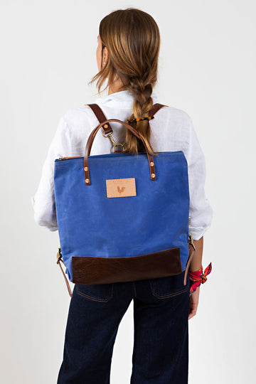 Royal Blue Wax Canvas Backpack