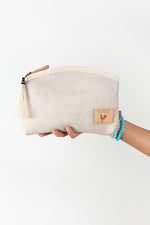 Birch White Leather Clutch