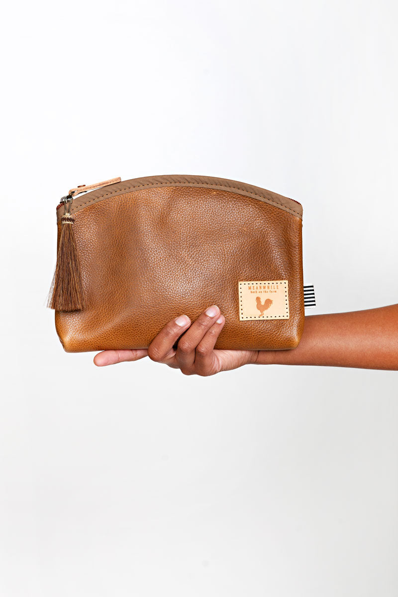 Camel Leather Clutch
