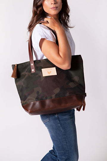 Camouflage Wax Canvas Day Tote