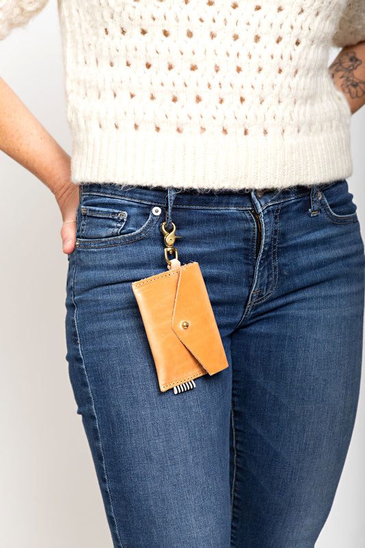 Natural Leather Keychain Wallet