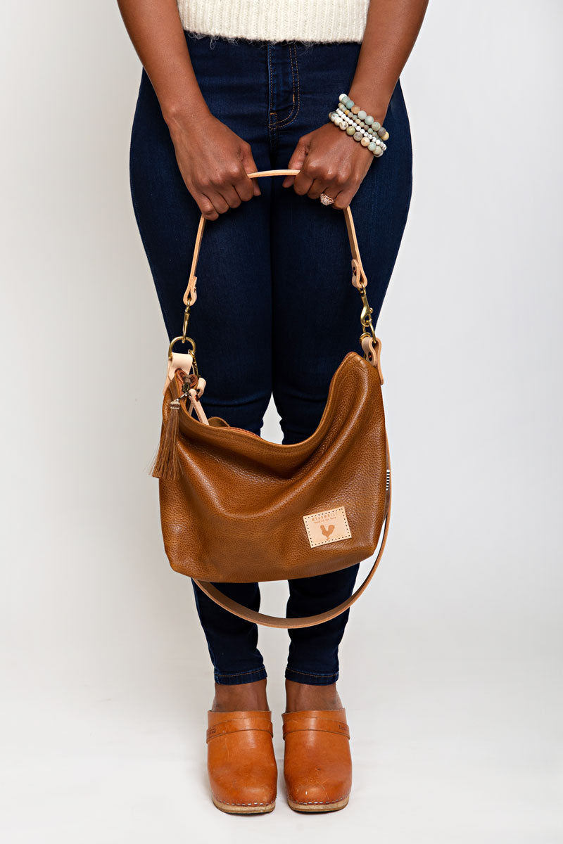 the camel leather bag