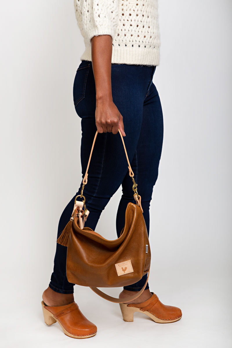 the camel leather bag