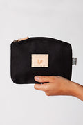 Black Canvas Pouch with Zipper