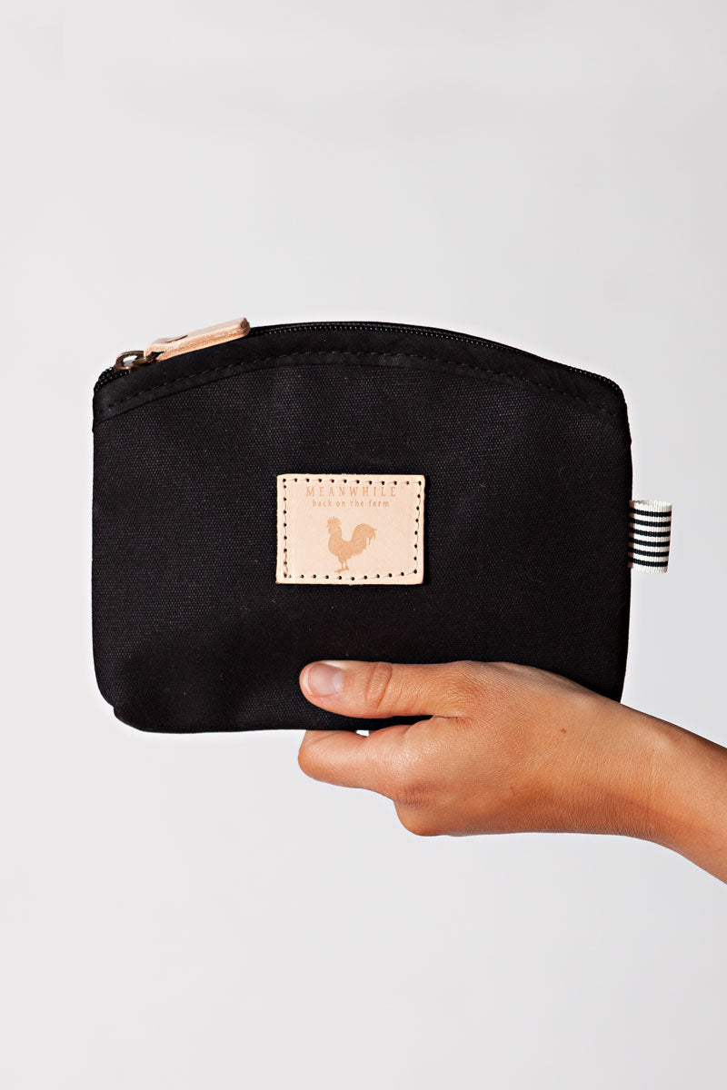 Black Canvas Pouch with Zipper