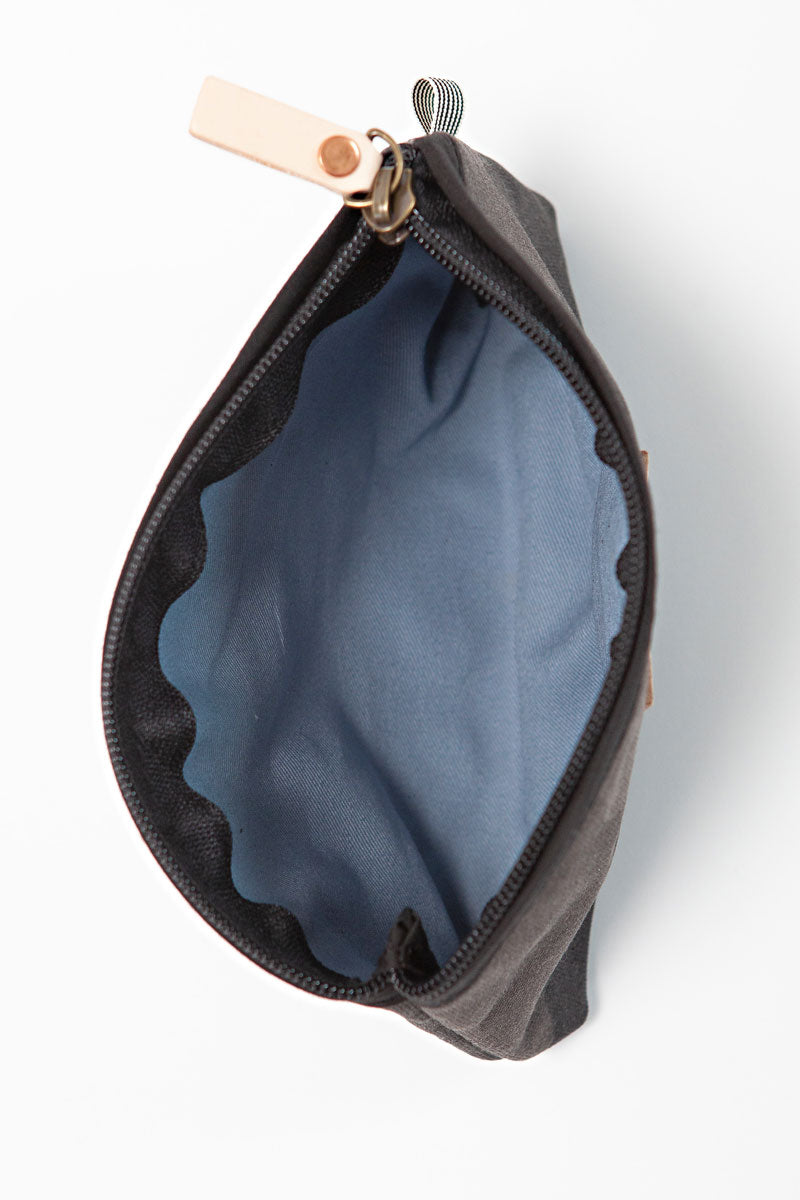 Graphite Camouflage Waxed Canvas Makeup Bag