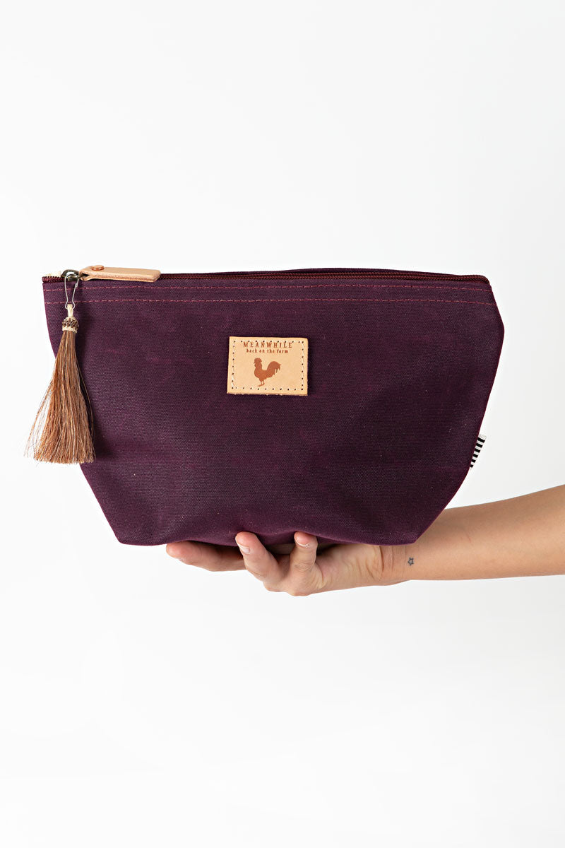 Purple Canvas Pouch with Zipper