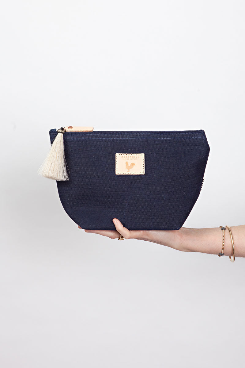 Navy Canvas Pouch with Zipper