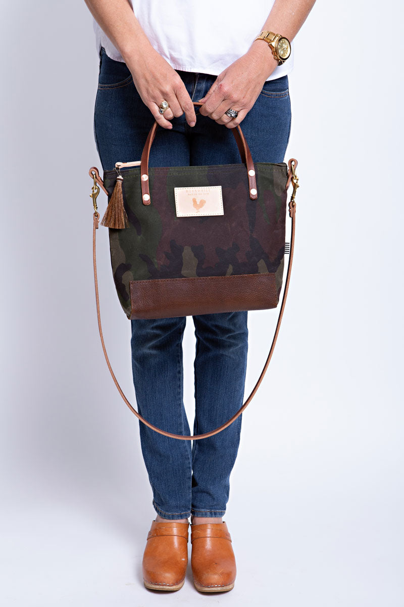 Camouflage Waxed Canvas Small Tote | Meanwhile Back on The Farm