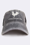 Gray Baseball Cap with Rooster and Lynchburg, VA