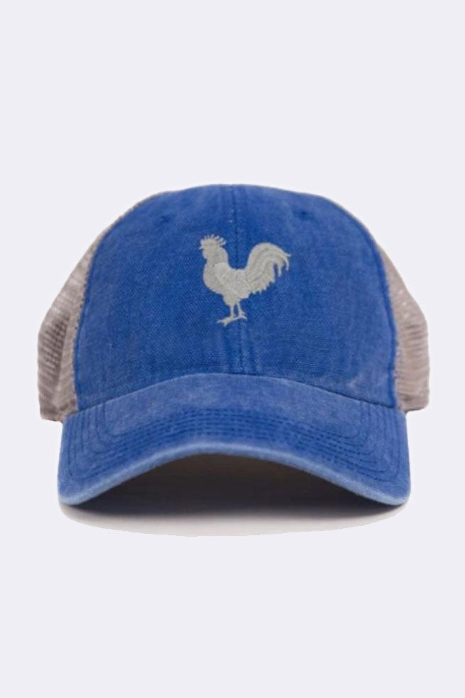 Blue Trucker Hat with Rooster