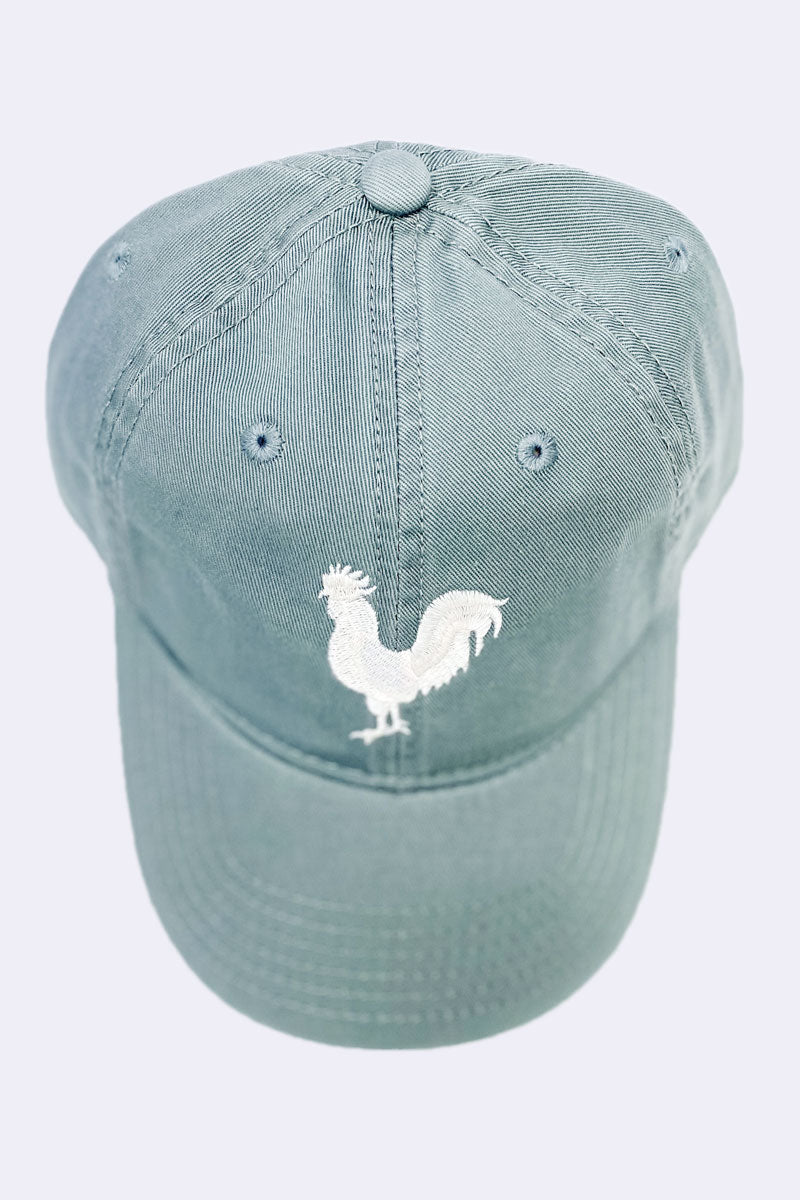 Green Hat with Rooster Embroidery